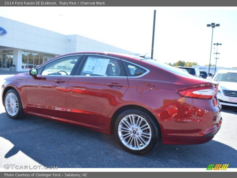 Ruby Red / Charcoal Black 2014 Ford Fusion SE EcoBoost