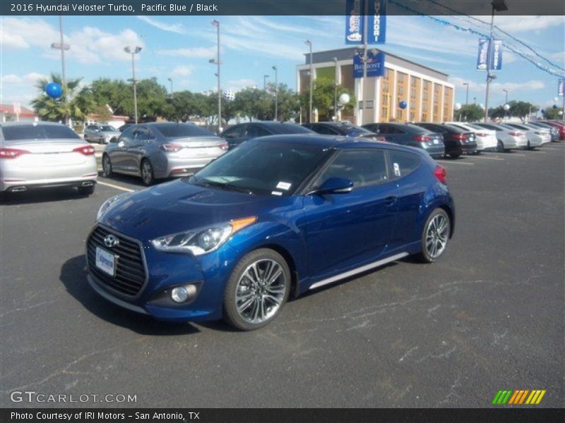 Pacific Blue / Black 2016 Hyundai Veloster Turbo