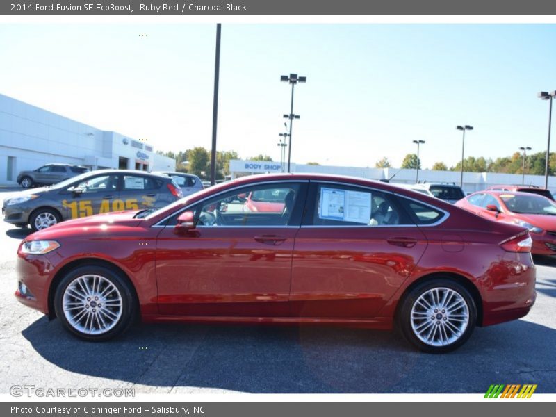 Ruby Red / Charcoal Black 2014 Ford Fusion SE EcoBoost