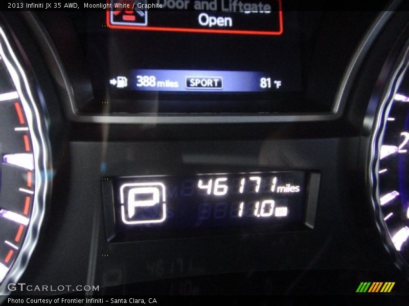 Moonlight White / Graphite 2013 Infiniti JX 35 AWD