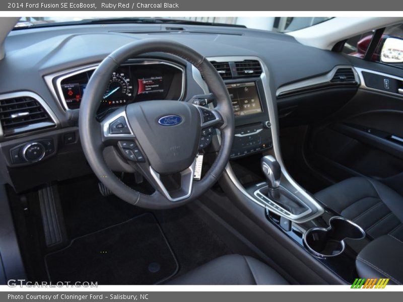 Ruby Red / Charcoal Black 2014 Ford Fusion SE EcoBoost
