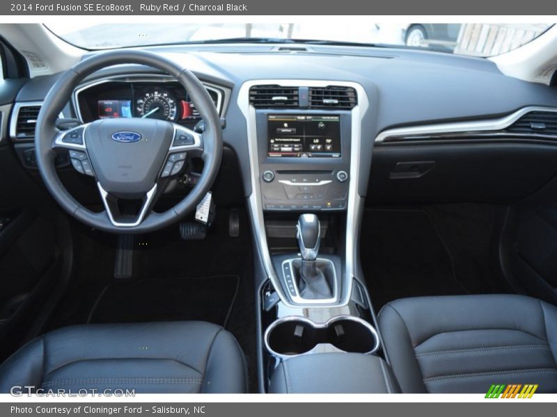 Ruby Red / Charcoal Black 2014 Ford Fusion SE EcoBoost