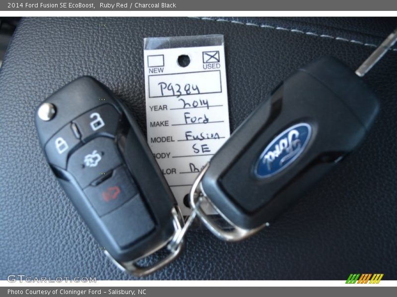 Ruby Red / Charcoal Black 2014 Ford Fusion SE EcoBoost