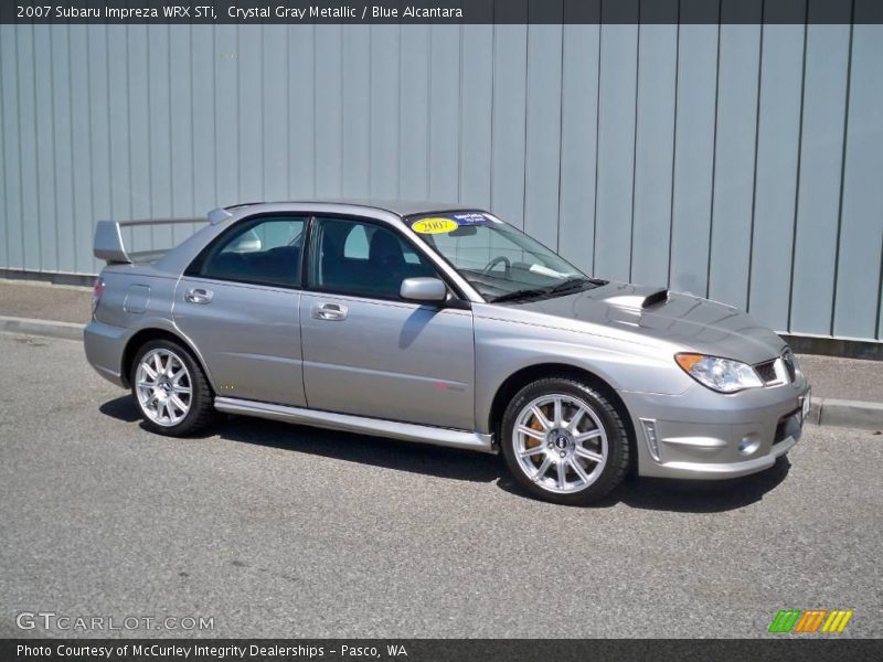Crystal Gray Metallic / Blue Alcantara 2007 Subaru Impreza WRX STi