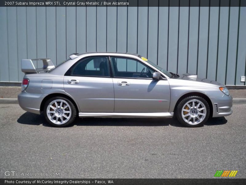 Crystal Gray Metallic / Blue Alcantara 2007 Subaru Impreza WRX STi