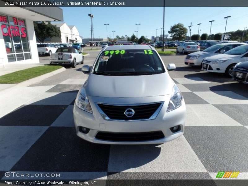 Brilliant Silver Metallic / Charcoal 2012 Nissan Versa 1.6 SL Sedan