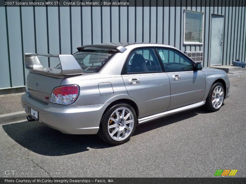 Crystal Gray Metallic / Blue Alcantara 2007 Subaru Impreza WRX STi
