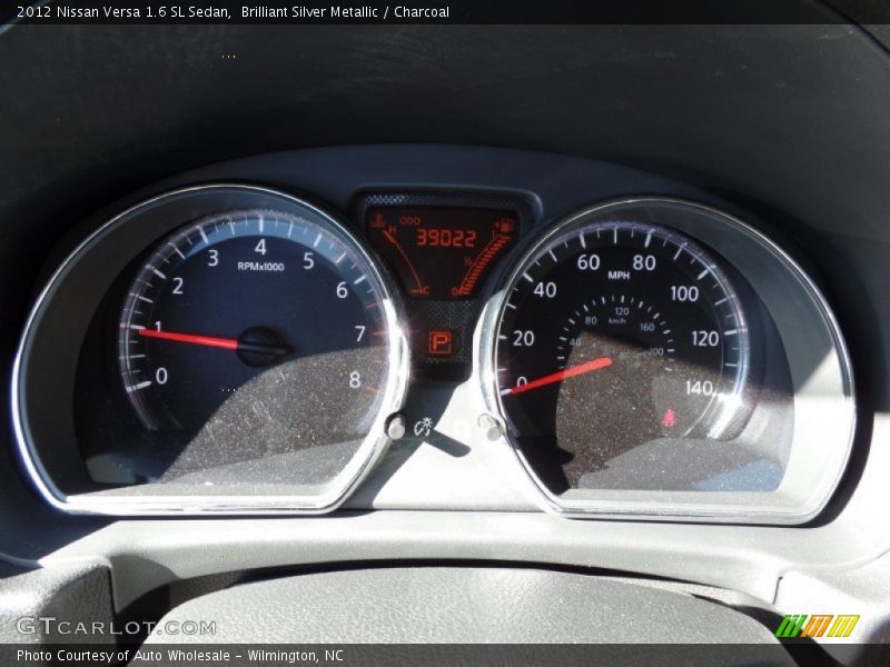Brilliant Silver Metallic / Charcoal 2012 Nissan Versa 1.6 SL Sedan