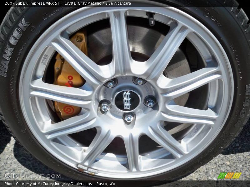 Crystal Gray Metallic / Blue Alcantara 2007 Subaru Impreza WRX STi