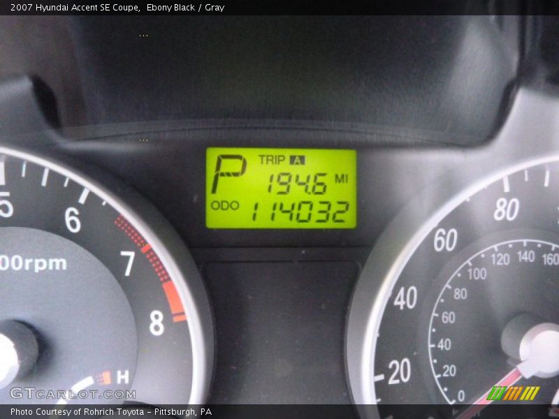 Ebony Black / Gray 2007 Hyundai Accent SE Coupe