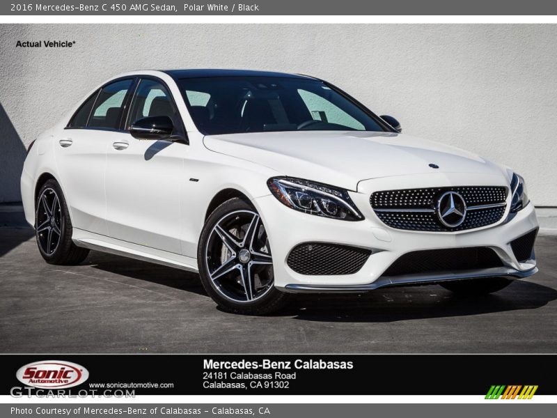 Polar White / Black 2016 Mercedes-Benz C 450 AMG Sedan