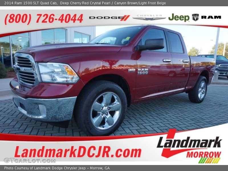 Deep Cherry Red Crystal Pearl / Canyon Brown/Light Frost Beige 2014 Ram 1500 SLT Quad Cab
