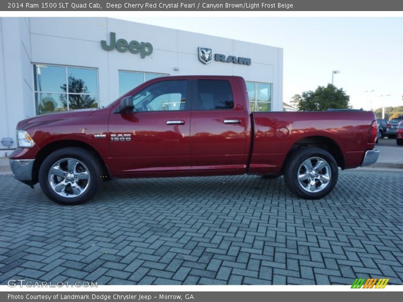 Deep Cherry Red Crystal Pearl / Canyon Brown/Light Frost Beige 2014 Ram 1500 SLT Quad Cab