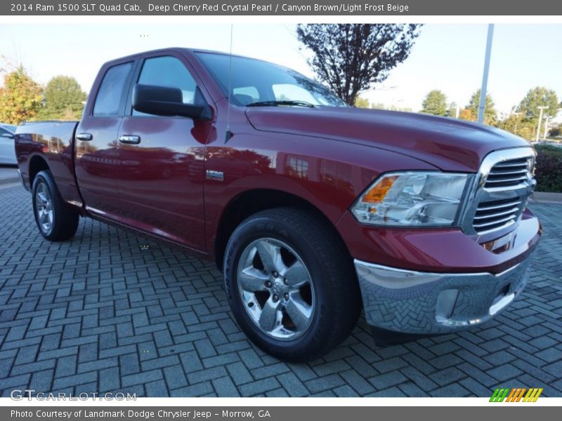 Deep Cherry Red Crystal Pearl / Canyon Brown/Light Frost Beige 2014 Ram 1500 SLT Quad Cab