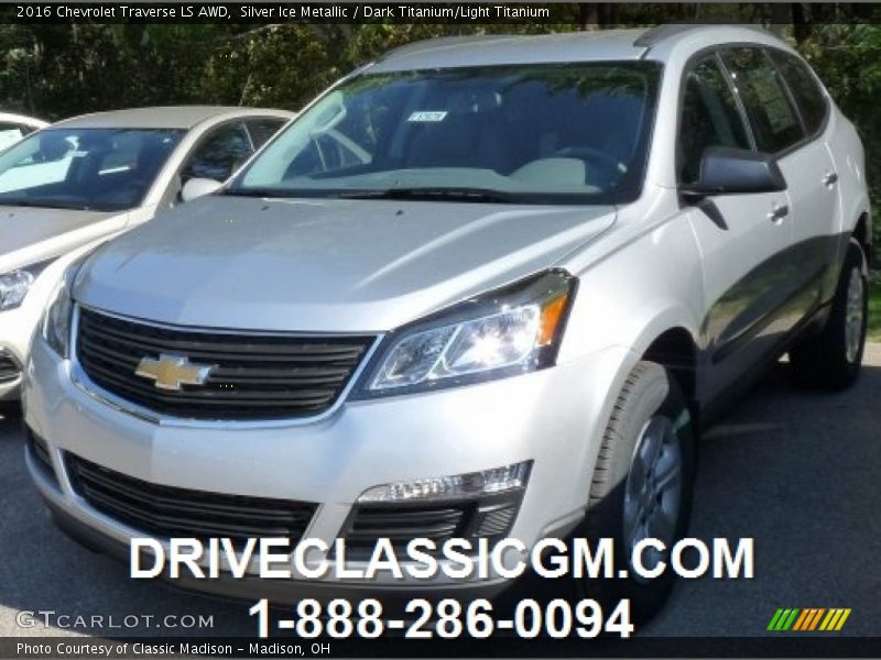 Silver Ice Metallic / Dark Titanium/Light Titanium 2016 Chevrolet Traverse LS AWD