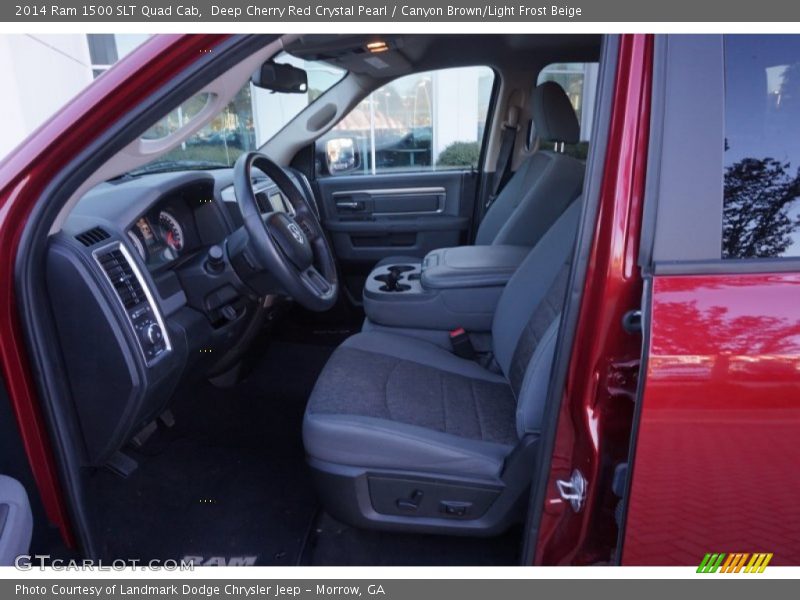 Deep Cherry Red Crystal Pearl / Canyon Brown/Light Frost Beige 2014 Ram 1500 SLT Quad Cab