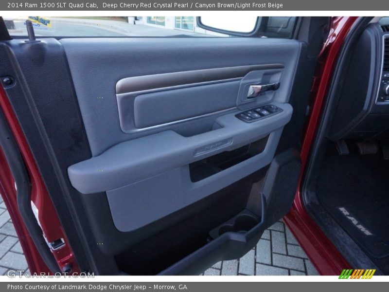 Deep Cherry Red Crystal Pearl / Canyon Brown/Light Frost Beige 2014 Ram 1500 SLT Quad Cab