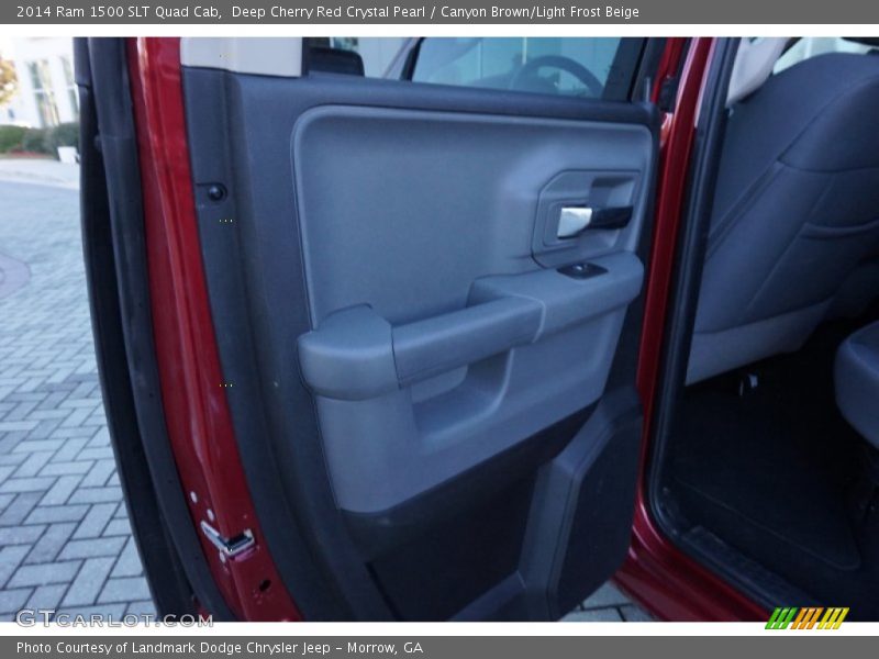 Deep Cherry Red Crystal Pearl / Canyon Brown/Light Frost Beige 2014 Ram 1500 SLT Quad Cab