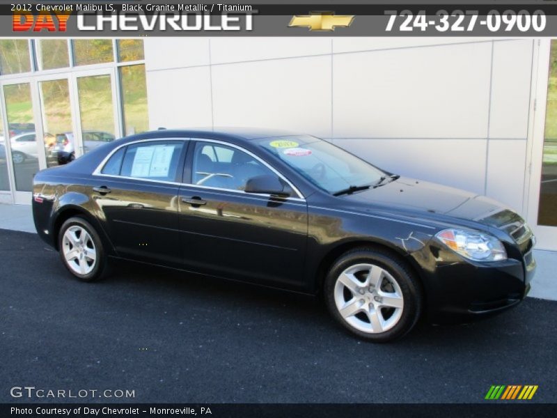 Black Granite Metallic / Titanium 2012 Chevrolet Malibu LS