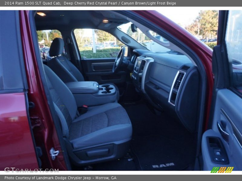 Deep Cherry Red Crystal Pearl / Canyon Brown/Light Frost Beige 2014 Ram 1500 SLT Quad Cab