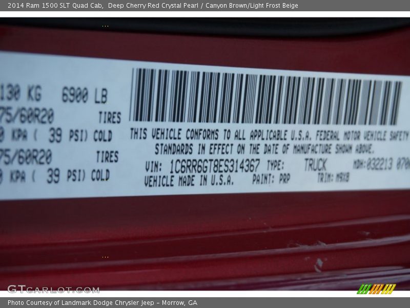 Deep Cherry Red Crystal Pearl / Canyon Brown/Light Frost Beige 2014 Ram 1500 SLT Quad Cab