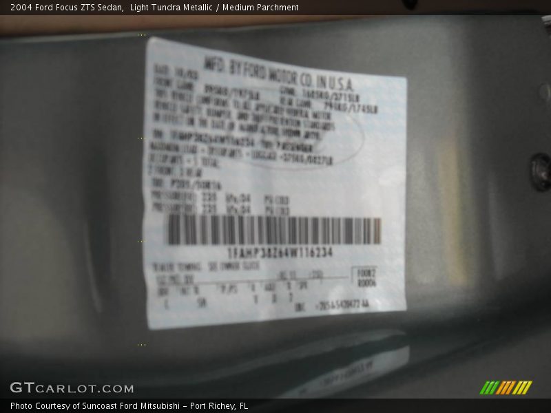 Light Tundra Metallic / Medium Parchment 2004 Ford Focus ZTS Sedan