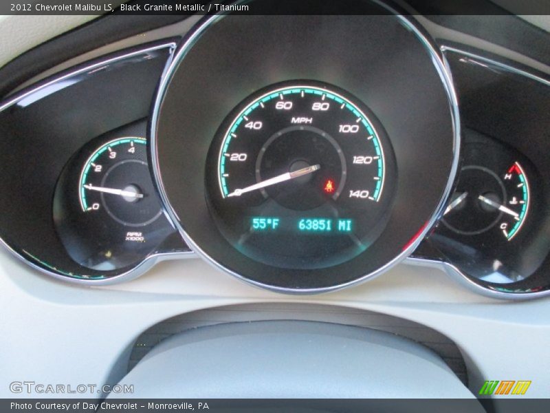 Black Granite Metallic / Titanium 2012 Chevrolet Malibu LS