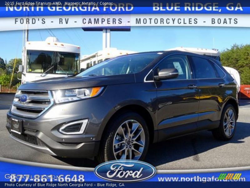 Magnetic Metallic / Cognac 2015 Ford Edge Titanium AWD