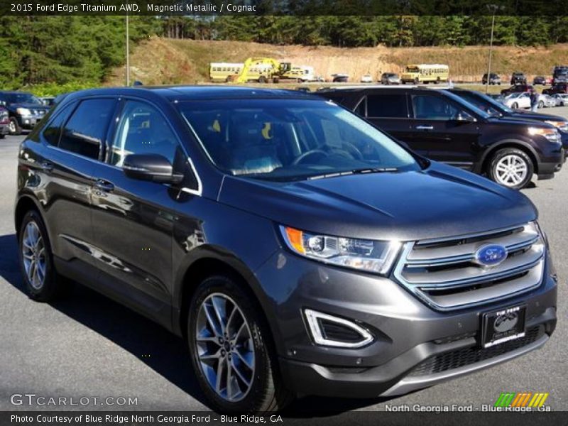 Magnetic Metallic / Cognac 2015 Ford Edge Titanium AWD