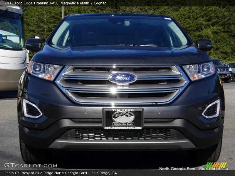 Magnetic Metallic / Cognac 2015 Ford Edge Titanium AWD