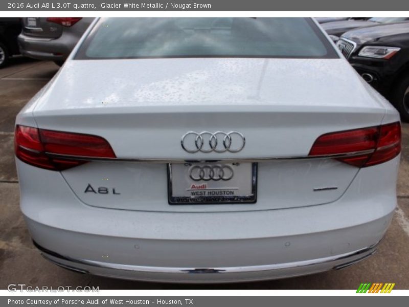 Glacier White Metallic / Nougat Brown 2016 Audi A8 L 3.0T quattro