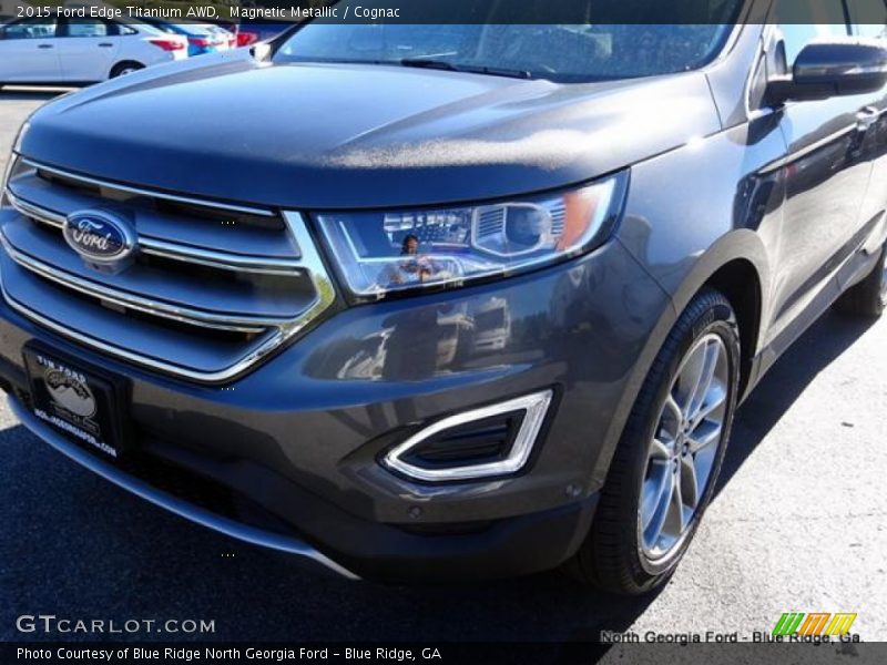 Magnetic Metallic / Cognac 2015 Ford Edge Titanium AWD