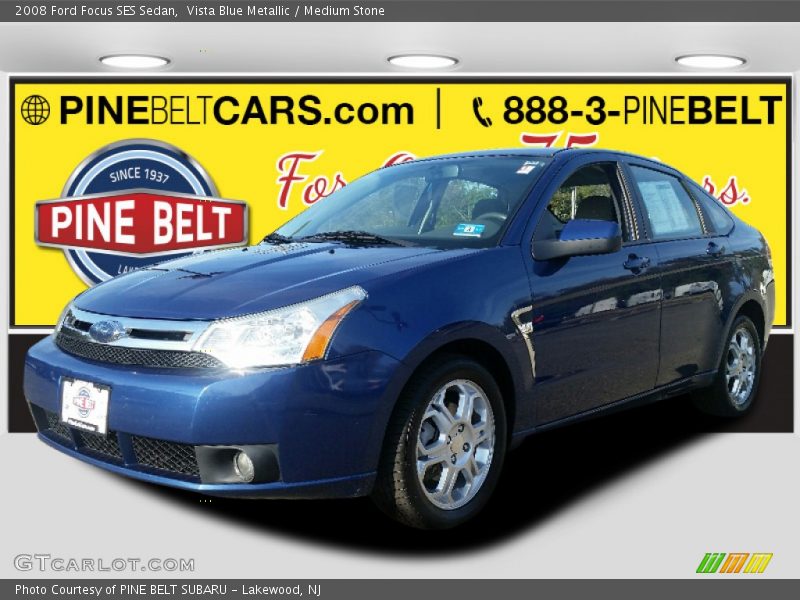 Vista Blue Metallic / Medium Stone 2008 Ford Focus SES Sedan