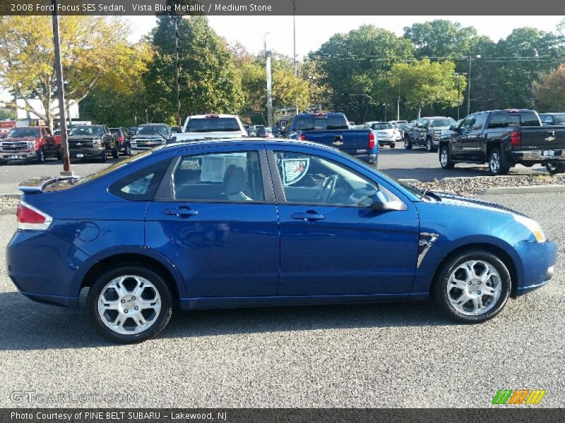 Vista Blue Metallic / Medium Stone 2008 Ford Focus SES Sedan