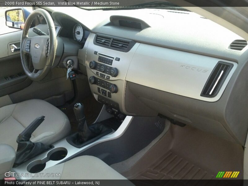 Vista Blue Metallic / Medium Stone 2008 Ford Focus SES Sedan