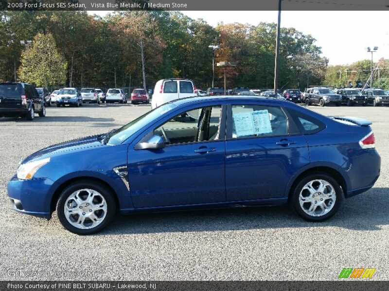 Vista Blue Metallic / Medium Stone 2008 Ford Focus SES Sedan