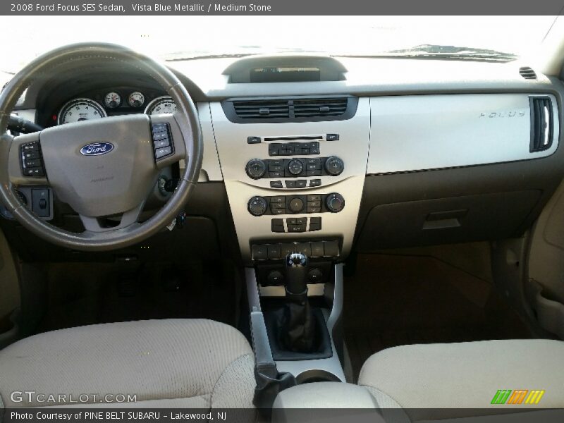 Vista Blue Metallic / Medium Stone 2008 Ford Focus SES Sedan