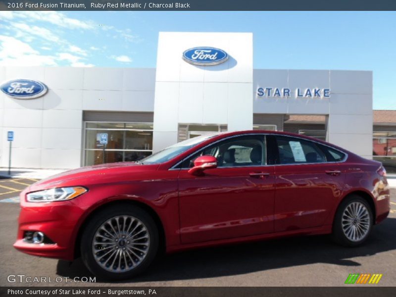 Ruby Red Metallic / Charcoal Black 2016 Ford Fusion Titanium