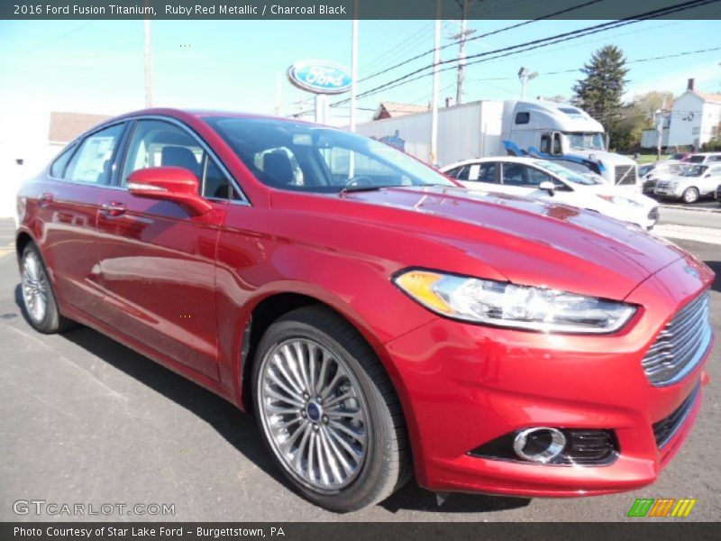 Ruby Red Metallic / Charcoal Black 2016 Ford Fusion Titanium