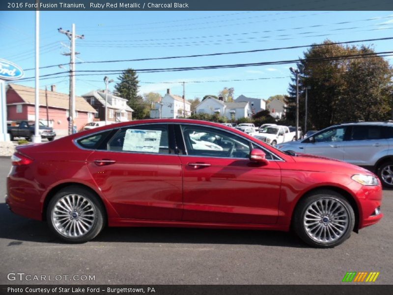 Ruby Red Metallic / Charcoal Black 2016 Ford Fusion Titanium