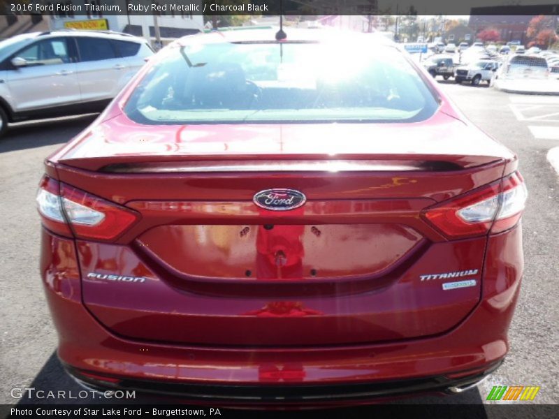 Ruby Red Metallic / Charcoal Black 2016 Ford Fusion Titanium