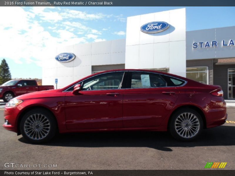Ruby Red Metallic / Charcoal Black 2016 Ford Fusion Titanium