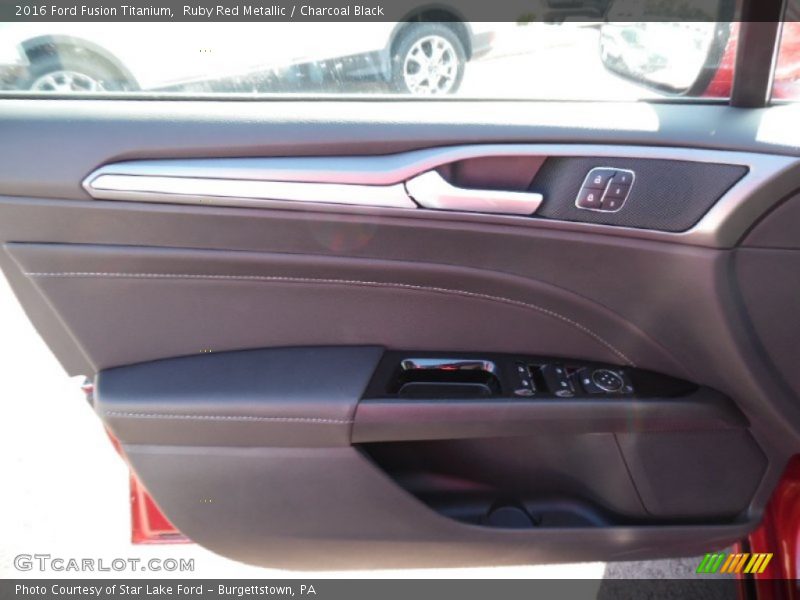 Ruby Red Metallic / Charcoal Black 2016 Ford Fusion Titanium