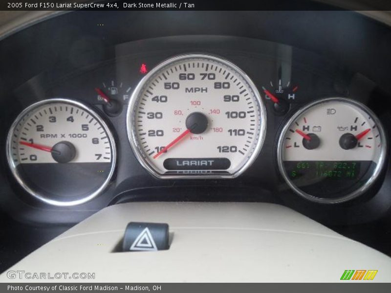 Dark Stone Metallic / Tan 2005 Ford F150 Lariat SuperCrew 4x4