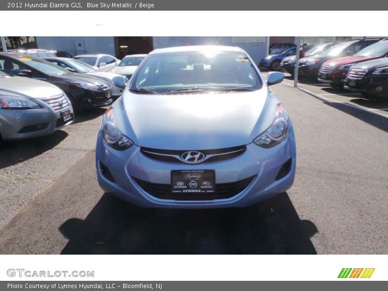 Blue Sky Metallic / Beige 2012 Hyundai Elantra GLS