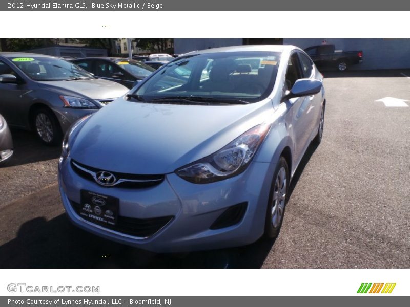 Blue Sky Metallic / Beige 2012 Hyundai Elantra GLS