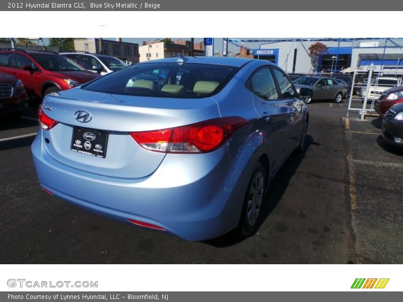 Blue Sky Metallic / Beige 2012 Hyundai Elantra GLS