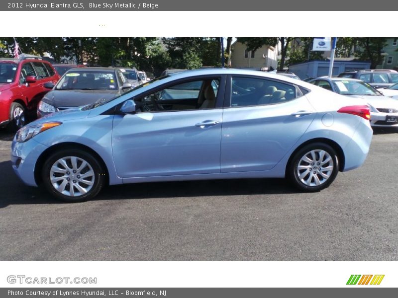 Blue Sky Metallic / Beige 2012 Hyundai Elantra GLS