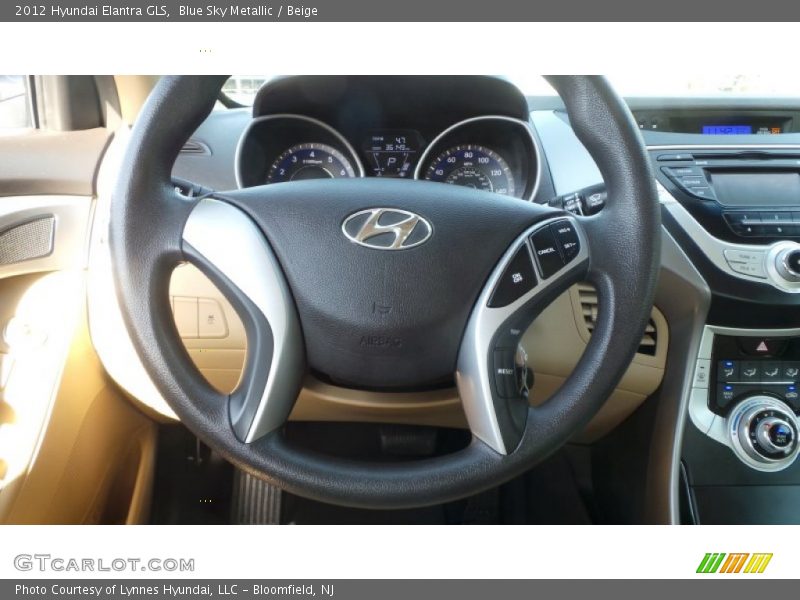 Blue Sky Metallic / Beige 2012 Hyundai Elantra GLS