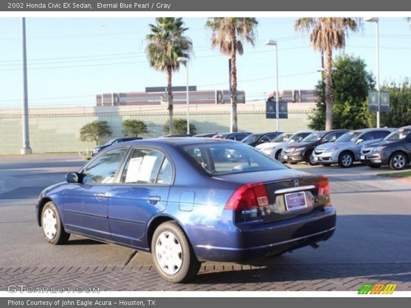 Eternal Blue Pearl / Gray 2002 Honda Civic EX Sedan